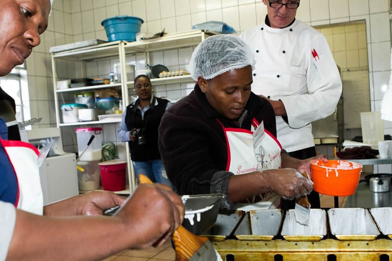 Baking training under way at Siyabonga Africa